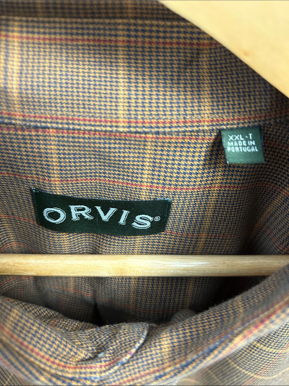 Orvis Country Twill Men’s XXLT Brown Houndstooth Plaid Button Down Shirt Fall - Picture 4 of 9